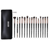 Set de 15 brochas de maquillaje Senso Pro Milano Negro Oro Rosa + Bolsa