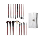 Set de 18 brochas de maquillaje, Fraulein38, plata, bolsa incluida