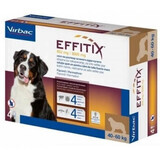 Antiparasitario para perros 40-60 kg Effitix XL, 4 pipetas, Virbac