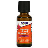 Vitamina D-3 liquida extra, 1000 UI/sprite, 30 ml, Now Foods