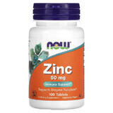 Zinkgluconaat, 50 mg, 100 tabletten, Now Foods