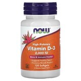 Vitamina D-3, 2.000 UI, 120 softgel, Now Foods