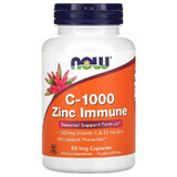 Vitamin C-1000 mg mit Immun-Zink, 90 vegetarische Kapseln, Now Foods