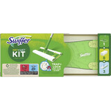 Swiffer Starter Set con 1 mango, 8 toallitas secas y 3 paños de limpieza