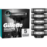 Gillette Mach3 Charcoal capete de ras de schimb pentru bărbați 5 buc