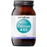 Viridian High Potency Calcium & D3 (calciu cu vitamina D3) 90 capsule