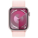 Apple Watch Series 9 GPS 45mm aluminium behuizing met sportbandje, roze