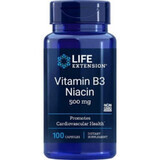 Vitamina B3 Niacina 500mg (100 cápsulas) Niacina Life Extension