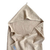 Knitted hooded blanket, 80 x 80 cm, 0-2 years, Sand Beige, Tuxi