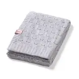 Knitted blanket made of bamboo fibers, Grey, + 0 months, Babyono