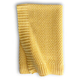 Knitted cotton baby blanket Chevron, 75 x 95 cm, Yellow, Tuxi