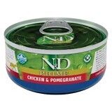 Comida húmeda con pollo y granada para gatos N&D Prime Adult, 70 g, Farmina