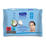 Toallitas Limpiadoras Dermasoft Agua de Coco y Oxígeno, 20 unidades, Septona