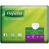 DEPEND Briefs SUPER PLUS M 1×15 pcs, breathable diapers