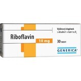 GENERICA Riboflavina 10 mg 1×30 tbl, complemento alimenticio