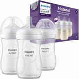 Philips AVENT Natural Response Biberón 260 ml, 1m+ 3 unidades 1×3 unidades 1×3 unidades, vidrio