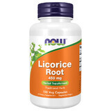 Now Foods Licorice Root, raíz de regaliz 450 mg, 100 cápsulas