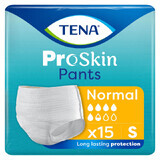 Tena Pants ProSkin, calzoncillos absorbentes, talla S, 65-85 cm, Normal, 15 unidades