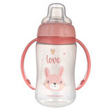 Canpol Babies, vaso entrenador con hocico blando, animalitos, rosa, 56/512, a partir de 6 meses, 320 ml