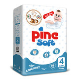 Pine Soft 3D, pañales, talla 4, Maxi, 7-14 kg, 36 unidades