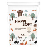 Happi Soft, almohadillas de algodón para bebés, cuadradas, 50 unidades