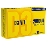 Herbapol Lab D3 Vit 2000 IU, 60 cápsulas