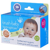 Brush-Baby Toallitas para la dentición, almohadillas para limpiar las encías con manzanilla y xilitol, 0-16 meses, 20 uds.