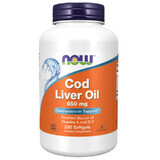 Now Foods Cod Liver Oil, aceite de hígado de bacalao, 250 cápsulas de gelatina blanda