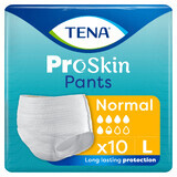 Tena Pants ProSkin, calzoncillos absorbentes, talla L, 100-135 cm, Normal, 10 unidades