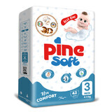 Pine Soft 3D, pañales, talla 3, Midi, 4-9 kg, 42 unidades