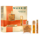 Nuxe Glow Huile Prodigieuse Or set, ulei roll-on, 8 ml + ulei de buze, 10 ml + ulei uscat, 50 ml