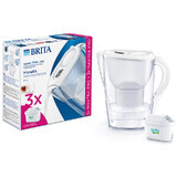 Brita Marella, jarra con filtro 2,4 litros, blanca + filtro Maxtra Pro Pure Performance, 3 piezas