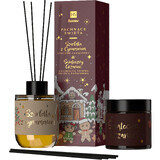 HiSkin Set Navideño Perfumado, Vela de Soja, Calentamiento Navideño, 100 ml + varilla difusora, Tarta de Manzana y Canela, 80 ml