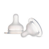 Canpol Babies, tetina de silicona para biberón S-Shape M, libre, 59/892, a partir de 3 meses, 2 piezas