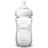 Biberon en verre naturel, +1 mois, 240 ml, SCF053/17, Philips Avent