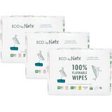 Unscented wet wipes Eco by Naty ECO - flushable - conveniently packed 3 x 56 pcs