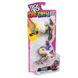 Set cu 2 Mini Skateboard si 2 figurine cu casca alba si gri Sk8 Crew, 9.6 cm, 5 ani+, Tech Dech