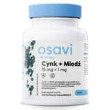 Osavi Zinc + Cobre, 15 mg + 1 mg - 120 cápsulas vegetales