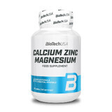 Calcio Zinc Magnesio, 100 comprimidos, BioTech USA