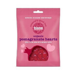 Corazones de gelatina con granada, 75 gr, Biona