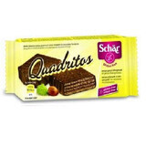 Quadritos barquillos de cacao recubiertos de chocolate negro, 40 g, Dr. Schar