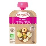 Biologische appel-, peren- en perzikpuree, 90 gr, Babybio