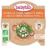 Menú ecológico puré de zanahorias, judías verdes y lonchas de carne de pavo de corral, 230g, BabyBio, BabyBio