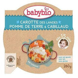 Menú Ecológico Puré de Bacalao con patatas y zanahorias, +12meses, 230g, BabyBio