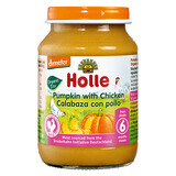 Puré de calabaza y pollo, +6 meses, 190 g, Holle Alimentos para bebés