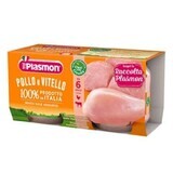 Puré homogeneizado con pollo y ternera, +6 meses, 2x 80g, Plasmon