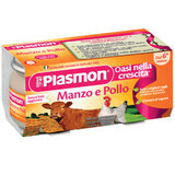 Piure omogenizat din carne de pui si vita, +6 luni, 2x 80g, Plasmon