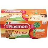 Purée de bœuf homogénéisée pour bébés de plus de 4 mois, 2x80 g, Plasmon