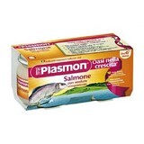 Puré homogeneizado de salmón y verduras, +6 meses, 2x80g, Plasmon