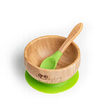 Set bol et cuillère en bambou, vert, Oaki